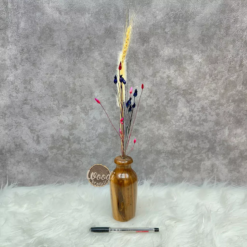 گلدان چوبی روستیک ارتفاع 15 و قطر7 سانتی متر چوب گردو کد gk117